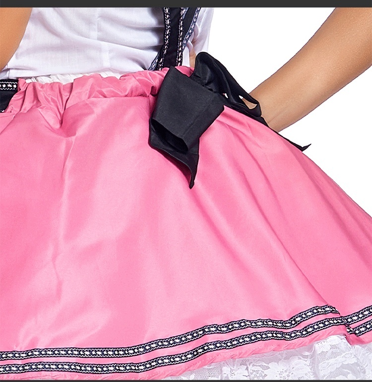 Traditional Dirndl Dress Costume Off-Shoulder Design with Lace Trim for Women